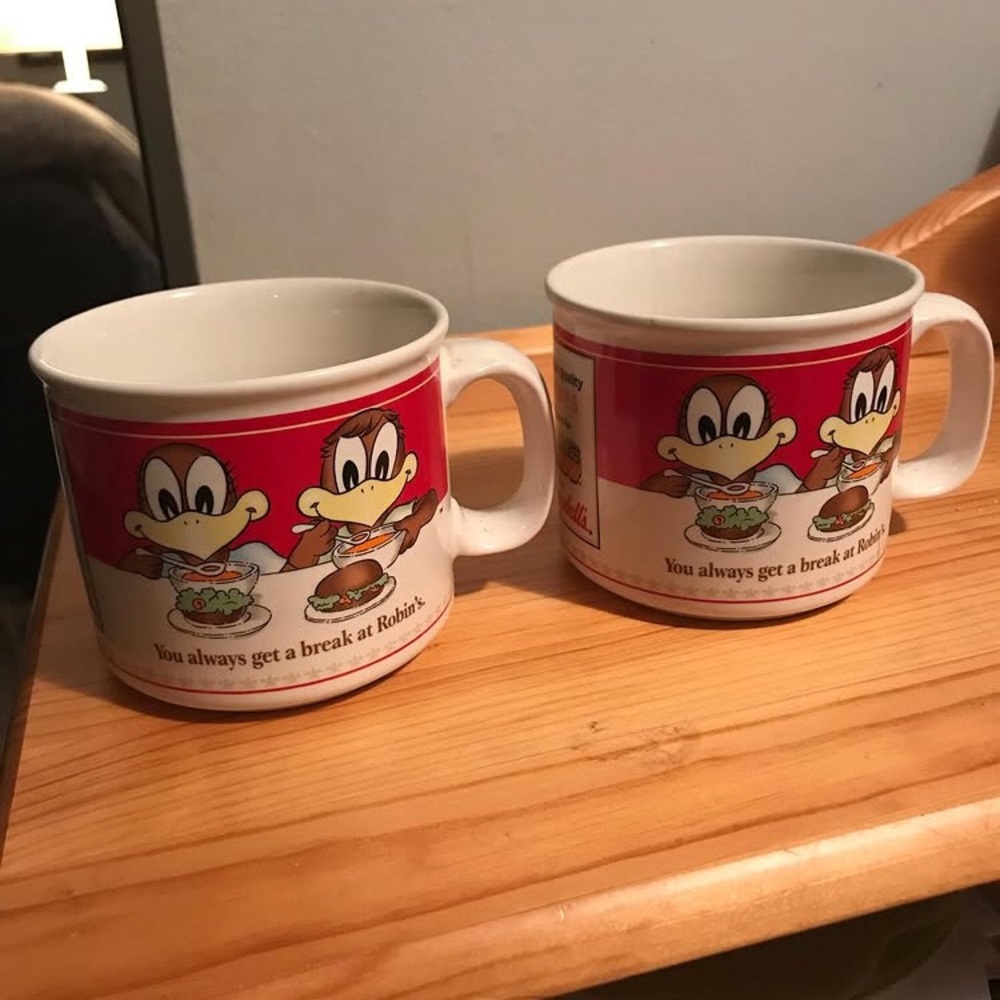 1990s C A M P B E L L S Soup and R O B I N S donuts mugs